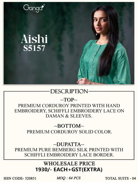 Ganga aishi 5157 dress material wholesale